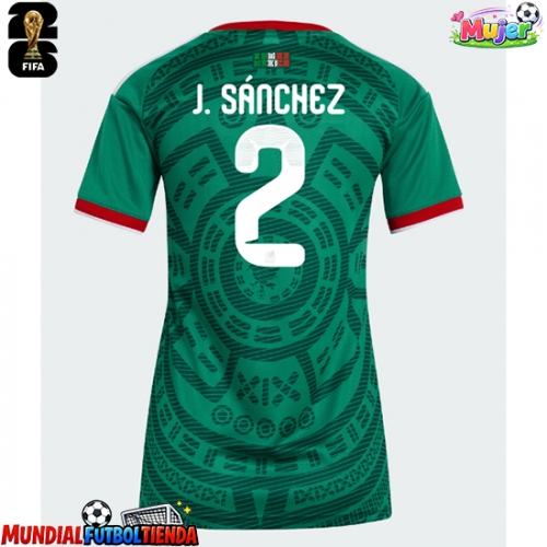 Camiseta México Jorge Sanchez #2 Primera Equipación Replica Mundial 2026 para mujer mangas cortas